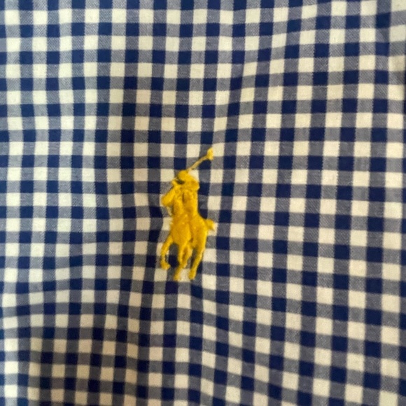 Ralph Lauren Sz XL Classic Fit Blue White Gingham Check Crisp Cotton Shirt - Picture 11 of 12